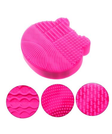 NOLITOY 2-in-1 Makeup Brush Holder & Scrubber - Silicone Cleaner Pad for Brushes - Portable Storage Rack - 11x10cm Rosy - International Shipping Available - Buy Online on GoSupps.com