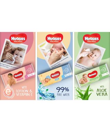 Huggies Pure Extra Care Baby Wipes - 12 Pack (4 Packs 3x56 Wipes) | Soft Gentle & Hypoallergenic | International Shipping Available - Buy Online on GoSupps.com