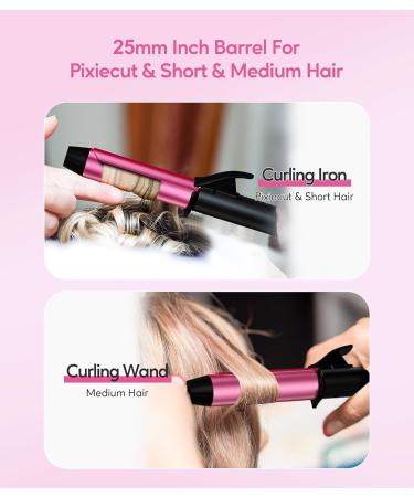 Farery Mini Curling Iron - 25mm Travel Size | Adjustable Temperatures & Ceramic Keratin Infusion for Short Hair - Buy Online on GoSupps.com