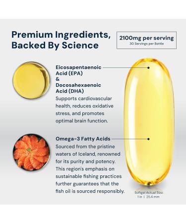 HPN N(4) Icelandic Omega-3 Fish Oil 3 000 mg DHA & EPA | Increase Muscle Growth Joint and Brain Health | No Heavy Metals or Toxins | 90 Softgel Capsules - Buy Online on GoSupps.com