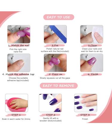 24Pcs Red Heart Short Square Press On False Nails | Full Cover Acrylic Tips for Women Decoration - Buy Online on GoSupps.com