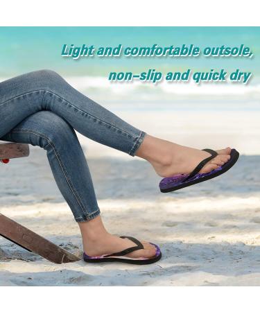 Mnsruu Universe Spirale Galaxy Space Planet Purple Flip Flops | XL Sandals for Men & Women | Comfortable Home Slippers for Travel & Spa - Buy Online on GoSupps.com