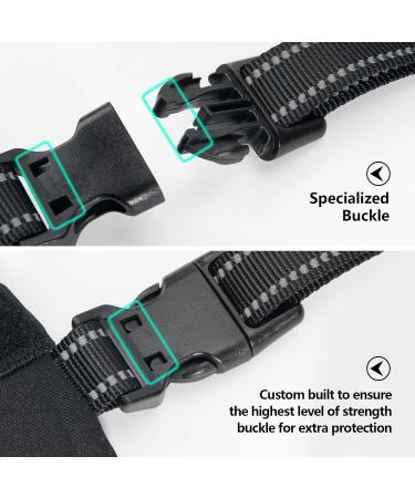 Phoepet Adjustable Safety Dishes for Medium & Large Dogs - Padded Handle & Reflective Dog Harness - Easy Control for Daily Walks in Black (L) - Buy Online on GoSupps.com