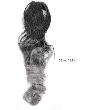 Ponytail Hairpieces 55cm Ponytail Hair Extensions for Daily Life for Parties(Black T gray) - Buy Online on GoSupps.com