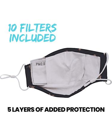 Reusable Washable Child Face Mask 100% Breathable Cotton Adjustable Ear Loops 10 Pack PM2.5 Carbon Filter (Honey) - Buy Online on GoSupps.com