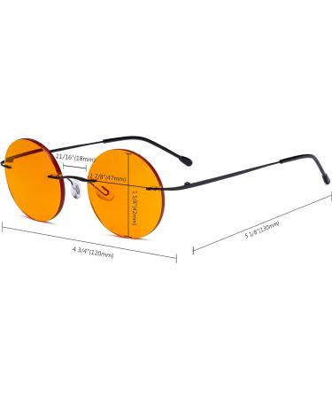 Eyekeper Titanium Blue Light Blocking Glasses for Men & Women - Roundless Computer Readers with Orange Tinted Glass for Sleep - Black +1.25 (47mm Width) BB98 - Buy Online on GoSupps.com