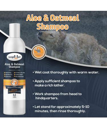 Jungle Pet Aloe Oatmeal Shampoo for Dogs - Hypoallergenic Sensitive Skin Formula - 12 oz - Buy Online on GoSupps.com