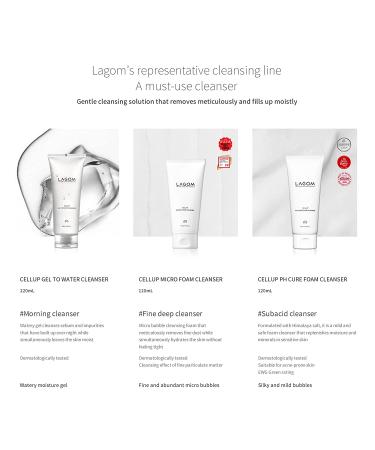 LAGOM Cellup Gel To Water Cleanser - Natural Vegan Daily Face Wash - Gentle Hydrating Herbal Treatment - 220ml - Buy Online on GoSupps.com