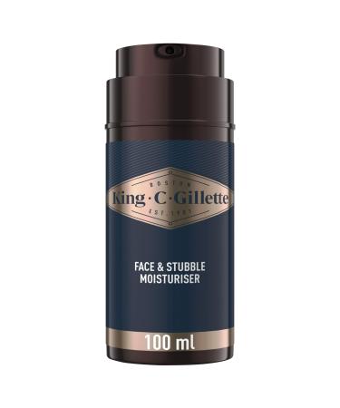 King C. Gillette Face & Beard Moisturiser for Men 100 ml with Vitamin B (B3) B5 Complex & Argan Oil Beard Softener for Men