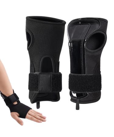 Carpal Tunnel Wrist Brace - Roller Skating Wrist Support Portable Wrist Brace Support and Splint Stabilizer Helps Relieve Wrist Discomfort for Multi Sports Rowces Black Large