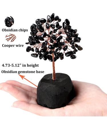 Xiannvxi Obsidian Crystal Money Tree Feng Shui Tree of Life Decoration | Natural Gemstones Bonsai Home Decor - Buy Online on GoSupps.com