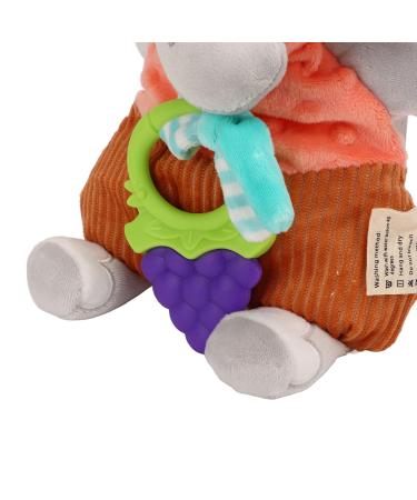 Soft Plush Newborn Cuddly Toy - Sensory Elephant Doll with Bite Ring for Baby Sleep & Comfort - Buy Online on GoSupps.com