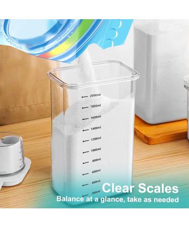 Cbilzxer Airtight Detergent Dispenser with Measuring Cup Washing Powder Storage Box PET Plastic Clear BPA-Free Multi-Purpose Washing Powder Dispenser for Detergent Cereals (2300 ml) 2300ml - Buy Online on GoSupps.com