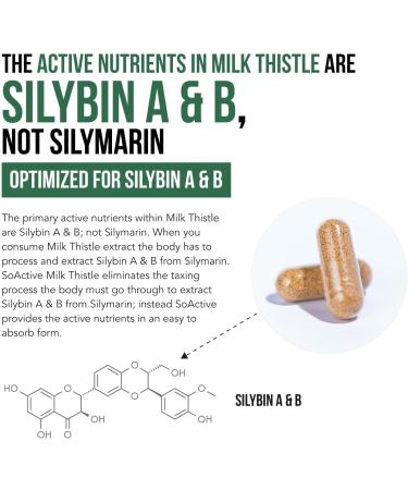 SoActive Milk Thistle: 10X More Effective Milk Thistle Phytosome Optimized for Essential Bioactive Silybin A & B Plus Bilear Artichoke Extract & Bile Enhancer - Liver Support | 60 Servings - Buy Online on GoSupps.com