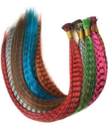 LNNXSZ Feather Hair Extension Kit 20strands 16inch 7 colors synthetic feather hair extensions for party (Color : T1B/4/30 Size : 16inches) 16inches T1b/4/30 - Buy Online on GoSupps.com