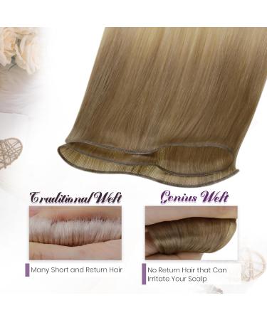 LAAVOO Virgin Hair Extensions - Ombre Brown to Platinum Blonde 45cm Tressen Real Hair 25g #8/27/60 - Buy Online on GoSupps.com