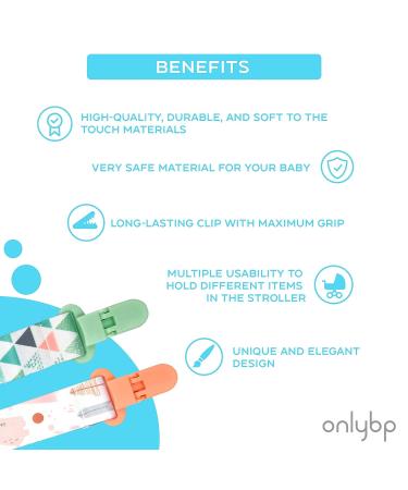 OnlyBP  Set 6 Baby Pacifier Holder Clip - Pacifier Clip for Boys and Girls Fits for Most Pacifiers - Protects Your Baby - Binkie Styles & Baby Teethers & Toys and Gift - Buy Online on GoSupps.com