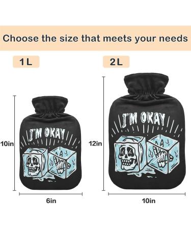 Naanle Ice Skull Heating Bottle - Transparent Hot Water Bottle for Pain Relief & Cold Therapy | 1L Handheld Heating Solution - Buy Online on GoSupps.com