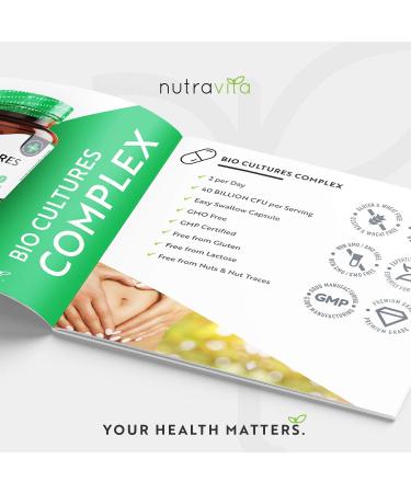 Nutravita Super Strength 40 Billion CFU Bio Cultures Complex | 15 Live Strains | Advanced Vegan Digestive Enzyme Supplement - Buy Online on GoSupps.com
