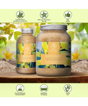 Buy 100% Natural Bath Sea Salt Vanilla 46 Oz - Relaxing Aromatherapy Bath Salts with Cinnamon Essential Oil for Beauty & Good Sleep - Buy Online on GoSupps.com