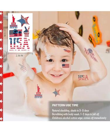 20 Sheets American Flag Temporary Tattoos - Patriotic Fourth of July Face Stickers - Buy Online on GoSupps.com