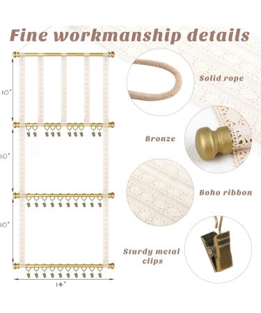 MOFASVIGI Headband and Bow Holder - Organize Baby Headbands with 30 Metal Clips - Wall, Door, or Closet Room Decor - Gold Finish - 40 x 14 Inch - Buy Online on GoSupps.com