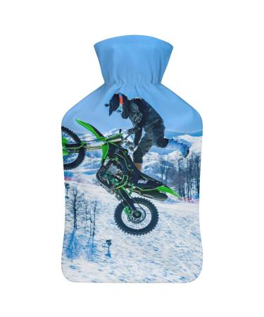 Motorcycle Hot Water Bottle With Cover Plush Bed Bottle Hand Warmer For Adults And Children 26.5X15.3cm