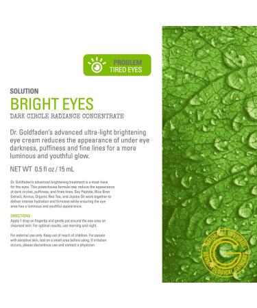 Bright Eyes Dark Circle Concentrate - Brightening Eye Cream with Soy Peptide, Rice Bran Extract & Arnica | Reduce Darkness, Puffiness & Fine Lines for Youthful Glow - 0.5 fl. oz - Buy Online on GoSupps.com