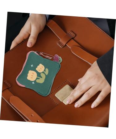 Plafope Women's Portable Makeup Bag - Multi-Purpose Travel Wallet & Storage for Menstrual Items - Green 11.5x11.5x2cm - Buy Online on GoSupps.com