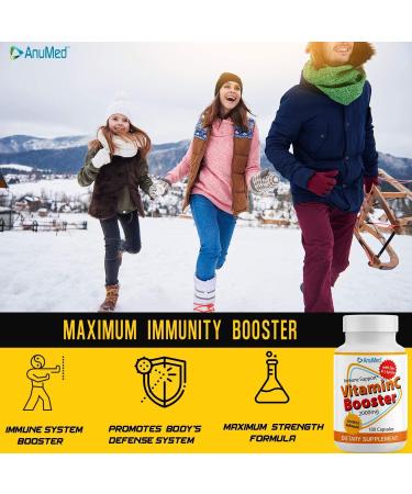 ANUMED Vitamin C 2000mg + Zinc 500mg + L-Lysine 500mg + Bioflavonoids 300mg - Immune System Booster | Antioxidants | Non GMO Gluten-Free Vegan (180 Capsules) - Buy Online on GoSupps.com