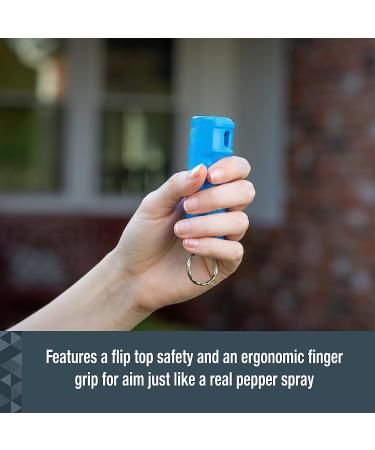 SABRE Practice Spray: Inert Water-Based Formula | 10ft Range | Build Confidence & Muscle Memory | Ergonomic Finger Grip | Key Ring (Blue) - Buy Online on GoSupps.com
