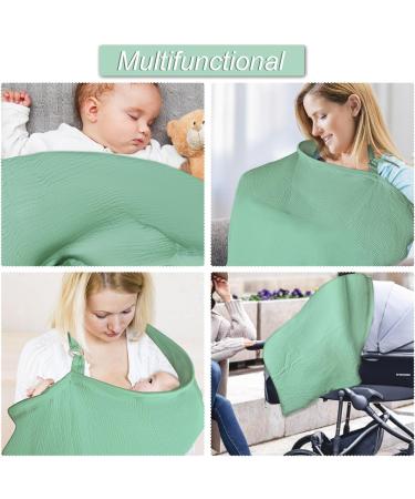 Breathable Cotton Nursing Cover for Breastfeeding & Baby, Green - Multi-Use Car Seat Blanket, Stroller Cover, Sunshade - Soft & Comfortable - Buy Online on GoSupps.com