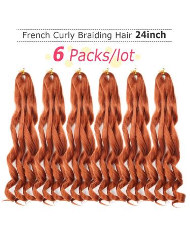 WIPPORYA Ginger French Curly Braiding Hair 24 Inch - Pre Stretched Loose Wave Bouncy 350 Braiding Hair - Yaki Crochet Hair for Black Women - 100g/pack - Hair Extensions for Braids - Buy Online on GoSupps.com
