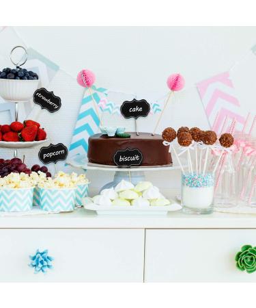 50-Piece Cheese Markers & Food Labels Set - Chalkboard Cupcake Toppers for Wedding & Party Decor (Black) - Buy Online on GoSupps.com