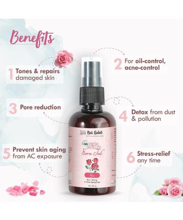NAT Habit 100% Pure Gulab Jal - Rose Water - Toner Face-Mist Astringent & Face Spray - Ayurvedic Steam-Distilled for Oil-Control Skin Hydration (Pack of 1 100 ml) - Buy Online on GoSupps.com