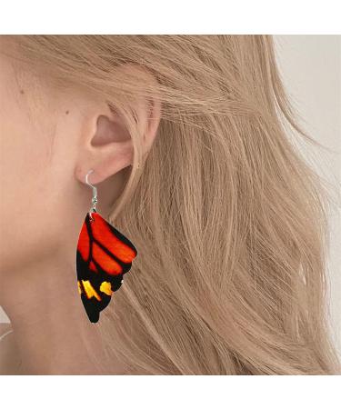 Feylie Butterfly Wing Drop Earrings | Stylish Leather Pendant Earrings for Women & Girls | Perfect Party Gift - Buy Online on GoSupps.com