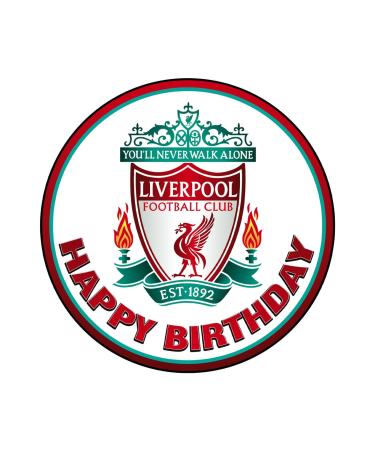 YummyArt Edible Cake Topper - edible cake decorations 20cm diameter edible cake toppers compatible with liverpool cake toppers and decorations edible football cake toppers edible