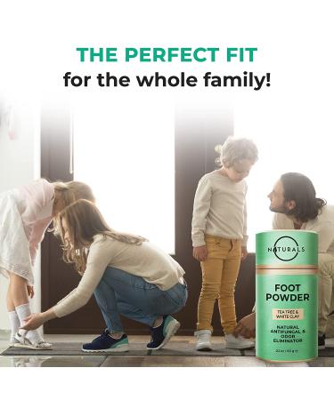 O Naturals Foot Powder with Tea Tree Oil - Shoe Odor Eliminator & Deodorizer for Men, Women & Kids - Talc Free Natural Odor Control - Athletes Foot Powder - 2.1oz - Buy Online on GoSupps.com