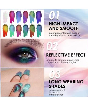 Holographic Glitter Multichrome Eyeshadows | Sparkly Metallic Chameleon Makeup | Multi-Dimensional Festive Eye Looks | International Shipping - Buy Online on GoSupps.com