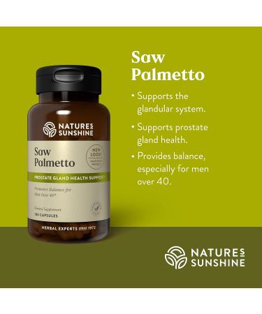 Nature's Sunshine Saw Palmetto 100 Capsules - Kosher - Prostate Health Support for Men and Women - Buy Online on GoSupps.com