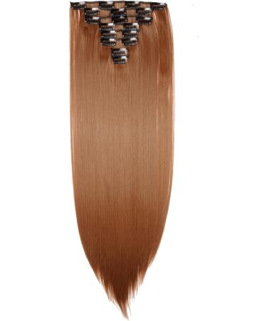 Ombre Colorful Synthetic Clip in Hair Extensions - 23 Light Auburn - 8Pcs Full Head, 18Clips - Buy Online on GoSupps.com