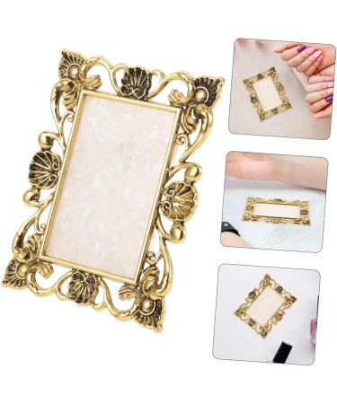  PAMINGONO Resin Nail Art Palette Nail Art Painting Mixed Color Palettes with Gold Edge Nail Gels Color Makeup Display Board Pallet for Nail Art - Buy Online on GoSupps.com