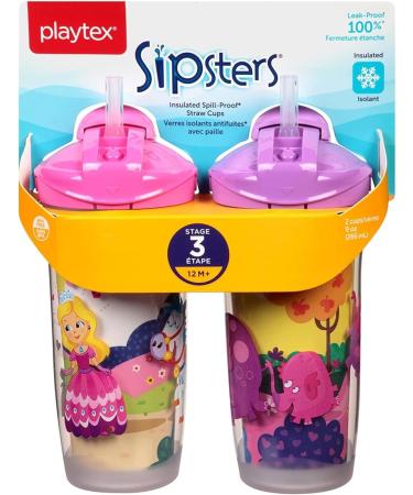 Playtex Baby Sipsters Spill-Proof Kids Straw Cups Stage 3 (12+ Months) Pack of 2 Cups (Styles May Vary) - Buy Online on GoSupps.com
