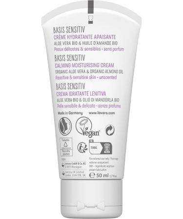  lavera lavera basis sensitiv Soothing Moisturizing Cream - natural cosmetics - vegan - organic aloe vera & organic almond oil - moisturizing - day care - fragrance-free - PETA certified - 1 x 50 ml - Buy Online on GoSupps.com