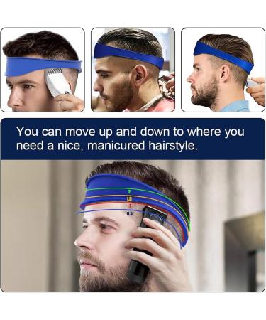 2 Pcs Neckline Shaving Template Hair Trimming Guide for Men Silicone Haircut Band Great for Man DIY Haircut Blue and Gray (Style 1) - Buy Online on GoSupps.com