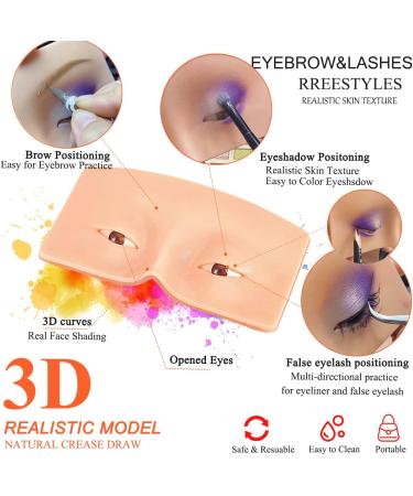 Makeup Practice Face Board Missicee Silicone Face Makeup Practice Board Set 3D Realistic Reusable Eye Makeup Practice Board with Eyeshadow Eyeliner Eyebrow Lash For Makeup Artist Makeup Beginners - Buy Online on GoSupps.com