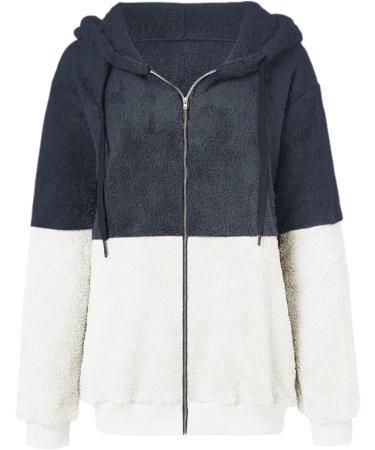 Buy Hanxiulin Oversized Winter Coat for Women - Plush Hoodie Jacket Windproof Fleece Thick Dark Gray 4XL - Buy Online on GoSupps.com