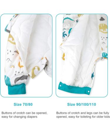 MOEMOE BABY Winter Toddler Sleep Bag with Legs | 3.5 TOG Cotton Sleep Sack | 80cm Length | Dinosaurs Design | 12-24 Month - Buy Online on GoSupps.com