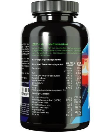 ZEC+ Nutrition Arthro Essential - 150 Capsules | Glucosamine Chondroitin MSM & Incense Extract | Premium Sports Nutritional Supplement for Active Lifestyles - Buy Online on GoSupps.com