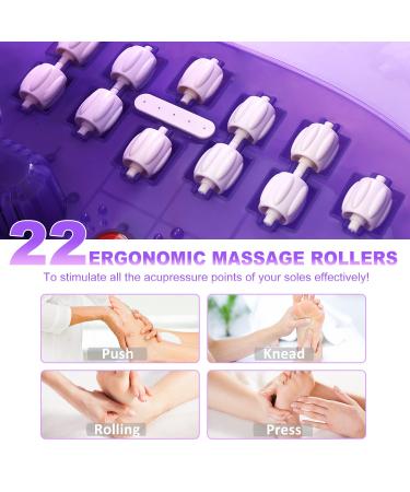 ECARBME Foot Spa Bath Massager with Heat, Bubbles, Vibration Massage, Jets, Tea Tree Oil Soak, Epsom Salt - Pedicure Spa with Infrared Light, 22 Rollers, Adjustable Temp - Violet - Buy Online on GoSupps.com
